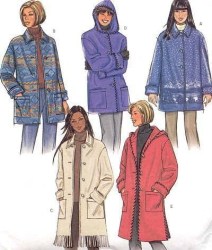 4029 Butterick  EZ LOOSE LONG BUTTON JACKET LENGTHS, HOOD PATTERN  6-10 or 12-16 Uncut choice